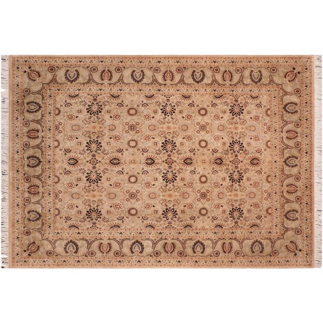 Shabby Chic 1990's Beige/Green Wool Rug - 8'1'' X 10'3'' For Sale In New York - Image 6 of 9