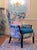 Turquoise 1960s Vintage Baby Blue Floral Wingback Accent Chair For Sale - Image 8 of 10