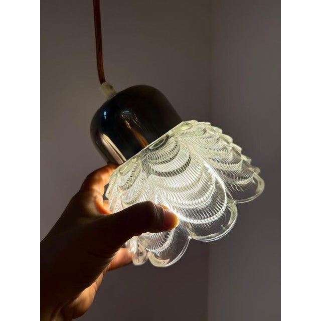 Silver Type 1545-02 Pendant Lamp in Flower Shape from VEB Narva For Sale - Image 8 of 11