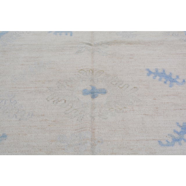 Turkish Early 21st Century Turkish Oushak Hand Knotted Rug With Natural Color Organic Wool and Soft Texture,8'X10'2" For Sale - Image 3 of 6