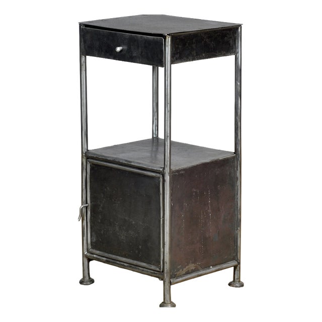 Vintage Iron Nightstand, 1920 For Sale
