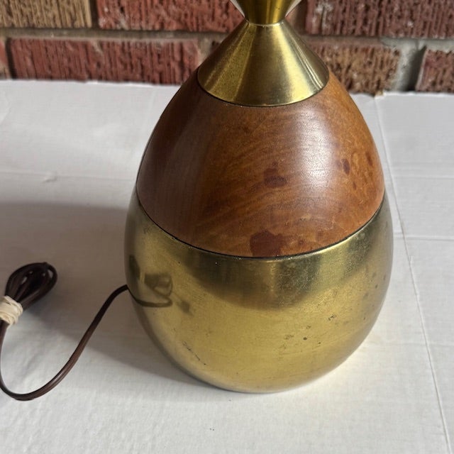 Chestnut Tony Paul for Westwood Studio Sculptural Mahogany & Brass Table Lamp, Mid-Century Modern 1950s For Sale - Image 8 of 12