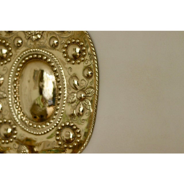 Large Mid-Century Swedish Baroque Style Brass Sconces, Set of 2 For Sale - Image 12 of 17