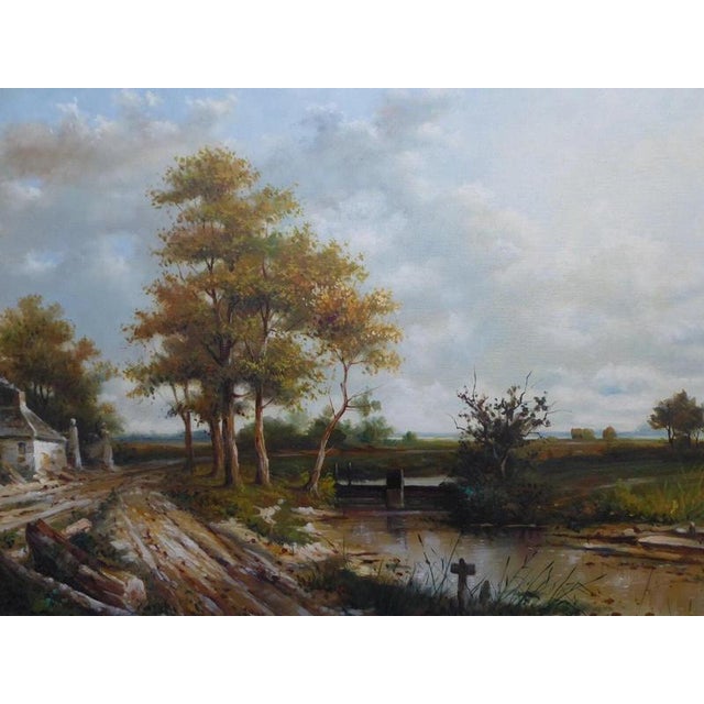 Robert Scalvini, Landscape Composition, 1980s, Oil Painting on Canvas, Framed For Sale - Image 4 of 16