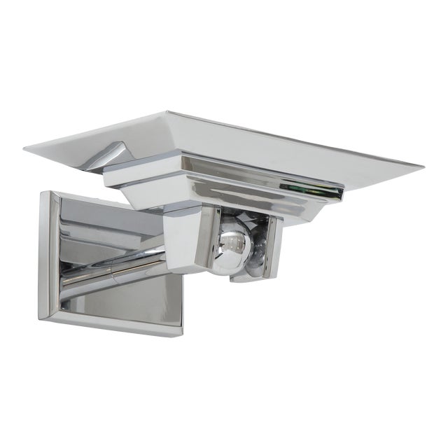 Minimalist Polished Chrome Sconce by Boyd Lighting For Sale