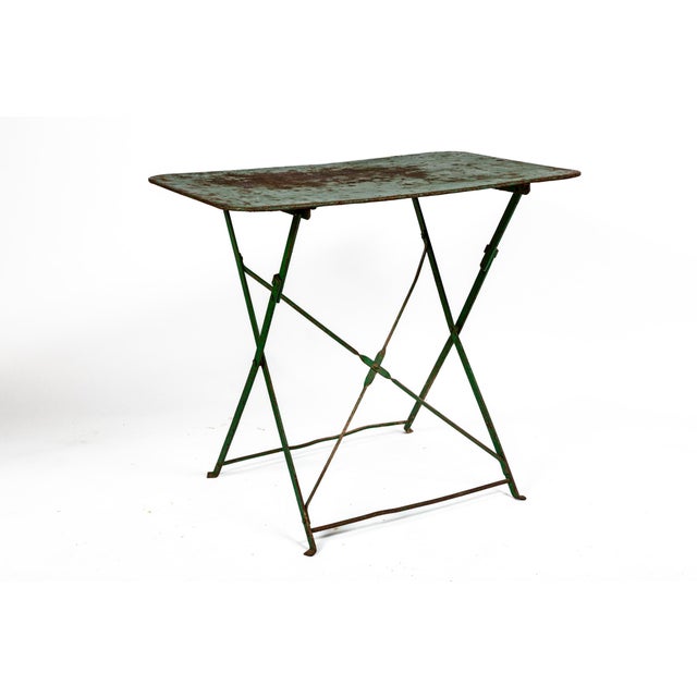 1920s French Painted Wrought Iron Folding Garden Table, Circa 1920's For Sale - Image 5 of 7