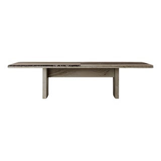 Acid-Etched Ostuni Travertine Naviglio Table by Dainelli Studio Atelier For Sale