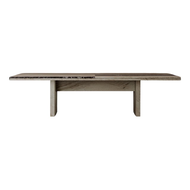 Acid-Etched Ostuni Travertine Naviglio Table by Dainelli Studio Atelier For Sale