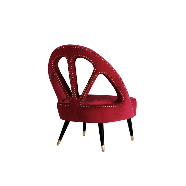 Contemporary Scarlet Armchairs by Ottiu, Set of 2 For Sale - Image 3 of 9