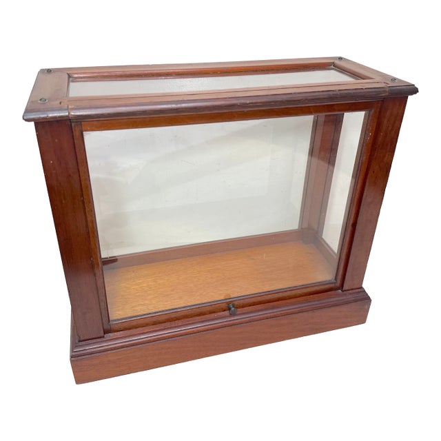 Antique 19th Century Handmade Wood Glass Countertop Store Display Show Case Box For Sale