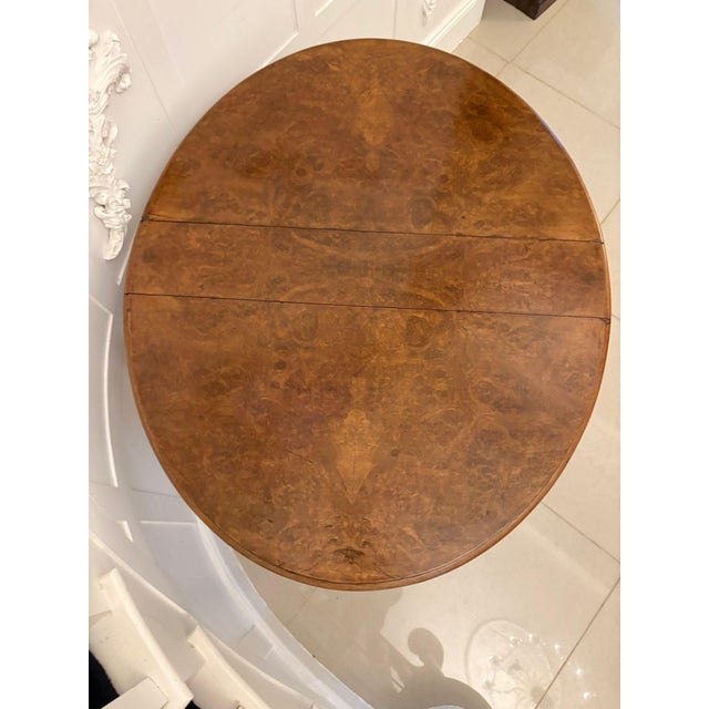 Victorian Burr Walnut Sutherland Table, 1860s For Sale - Image 10 of 13