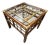 Vintage Coastal Bamboo Glass Top Side Table For Sale