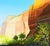 Contemporary Reflections Through Zion Canyon by Michelle Condrat | Oil On Board Landscape of Zion Canyon with Water For Sale - Image 3 of 5