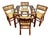 Vintage 6 Piece Rattan Glass Top Dining Set With 4 Chairs, Two With Arms For Sale