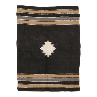 Vintage Turkish Hand-Knotted Wool Cotton Brown Kilim Area Rug For Sale