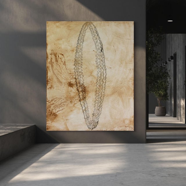 Abstract Contemporary Abstract Soil and Charcoal on Canvas "Curiosity" by Paul Landauer For Sale - Image 3 of 8