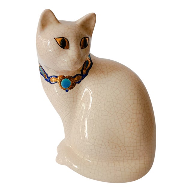 Ceramic Cat from Longwy, 1970s For Sale