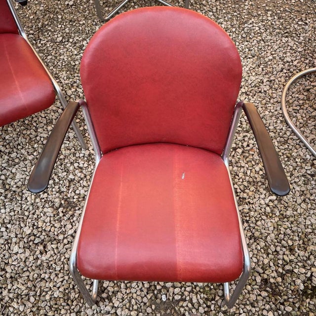 Bauhaus Table with Armchairs in Steel Tube Structure by Willem Hendrik Gispen, 1930, Set of 3 For Sale - Image 17 of 18