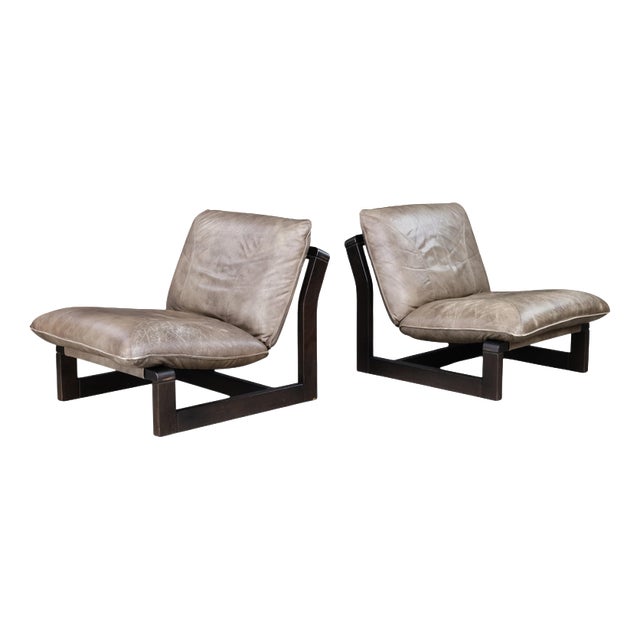 Leather Sling Lounge Chairs from Dreipunkt International, Germany, 1970s, Set of 2 For Sale