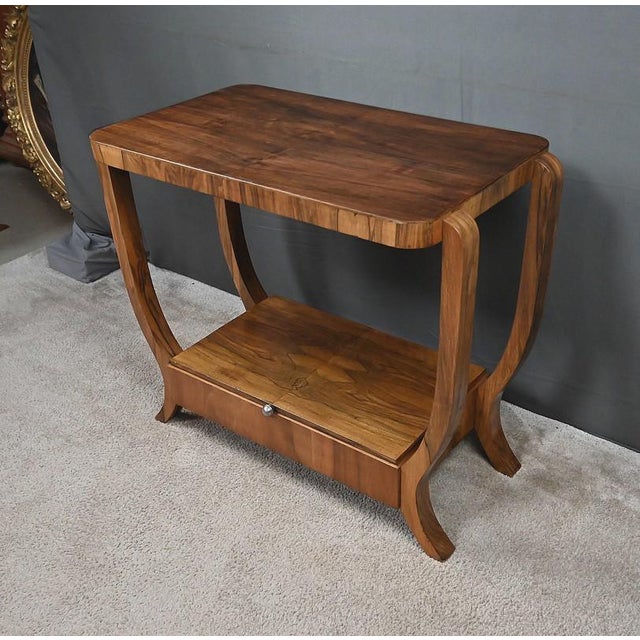 Art Deco Style Walnut Veneer Console Table, 20th Century For Sale - Image 4 of 15