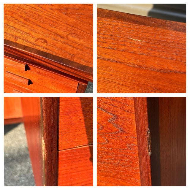 Brown Executive Desk W/ Floating Top For Sale - Image 8 of 8