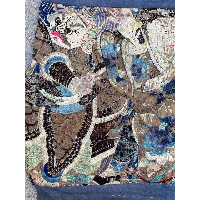 Antique Distressed Chinese Embroidery For Sale - Image 5 of 15
