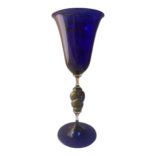 1970s Italian Handcrafted Chalice in Blown Murano Glass For Sale