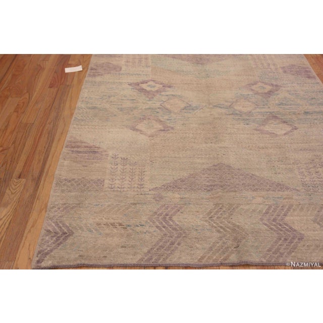 Modern Soft Color Nomadic Design Modern Contemporary Wool Area Rug For Sale - Image 3 of 6