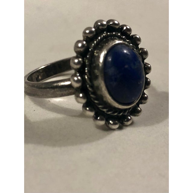 Vintage Navajo Lapis Lazuli Sterling Ring (Size 7.75) For Sale - Image 11 of 11