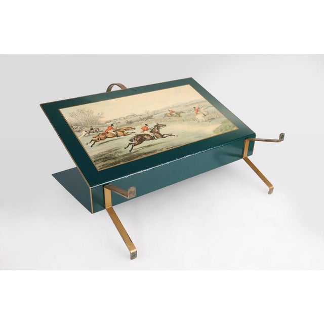 Hollywood Regency Magazine Rack with Painted Scene, France, 1950s For Sale - Image 13 of 14
