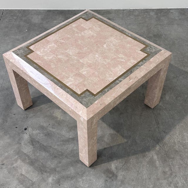 Width: 60 cm depth: 60 cm height: 41 cm a striking postmodern coffee table crafted entirely from beautiful pink marble and...
