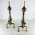 1970s Vintage Pair Federal Hollywood Regency Style Brass & Iron Andirons Fire Dogs For Sale - Image 5 of 6