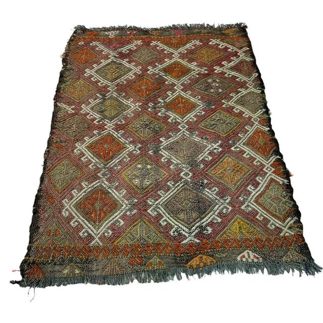 Small Anatolian Turkish Kilim Rug For Sale - Image 10 of 11