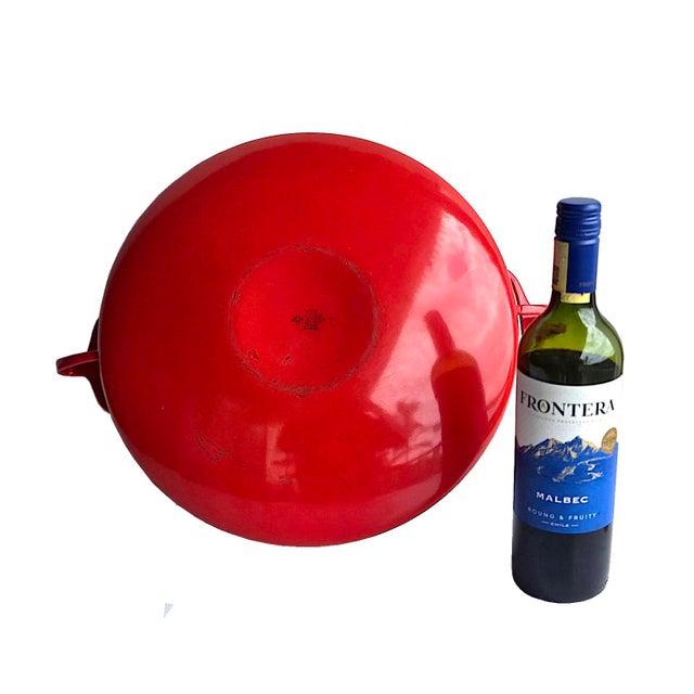 Metal 1960s Dansk Kobenstyle Red Enamel Paella Pan Designed by Jens Quistgaard For Sale - Image 7 of 12