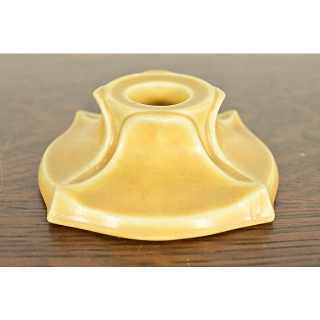 Ceramic Rookwood Pottery Arts & Crafts Glazed Ceramic Candlesticks, 1922 For Sale - Image 7 of 11