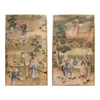 Pair of Chinese Export Wallpaper Panels For Sale