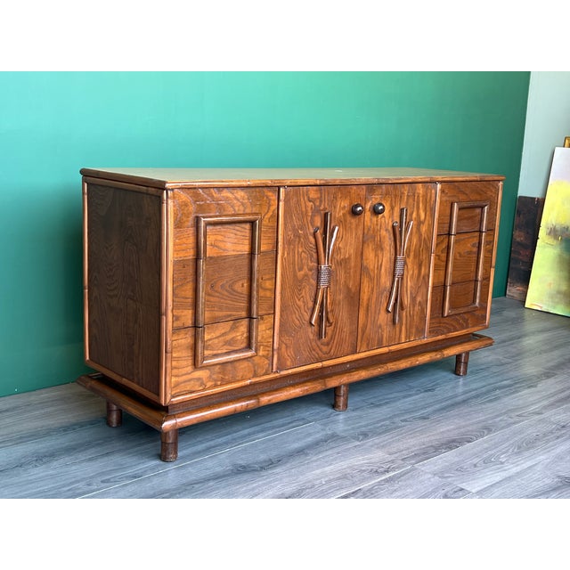 1970s Mid-Century Sideboard in the Style of Adrien Audoux and Frida Minet For Sale - Image 11 of 11