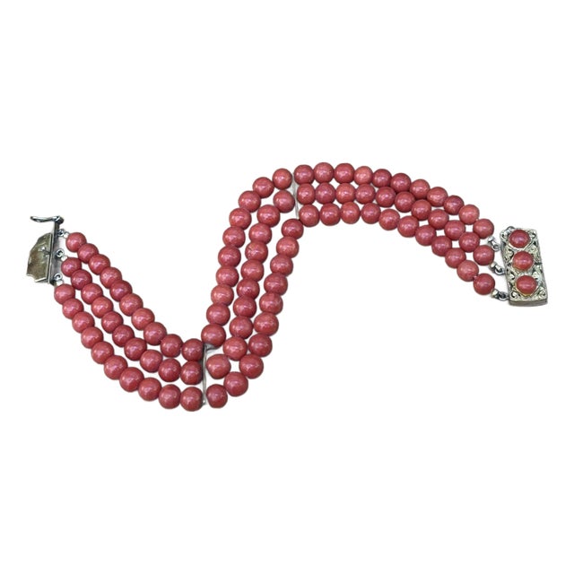 1940s-50s 18k Gold & Coral Cuff Bracelet For Sale