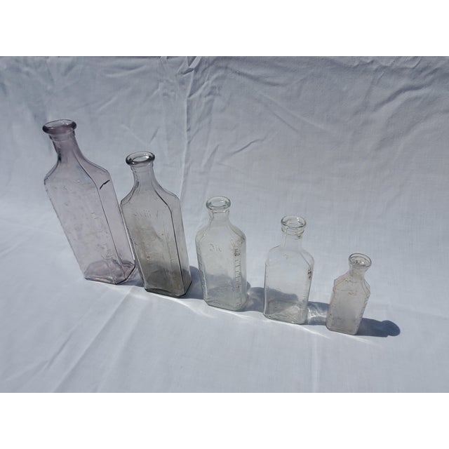 Antique Apothecary / Pharmacy Bottle Collection – Lavender & Clear Glass – 1800s/1900s For Sale - Image 4 of 5