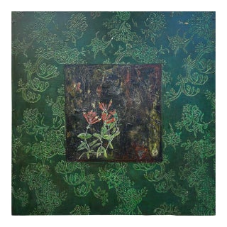 Large Encaustic Abstract Expressionist Painting, Rana Rochat "Honeysuckle" For Sale