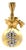 Solid Yellow Gold Diamond Dollar Sign Money Bag Charm/Pendant For Sale