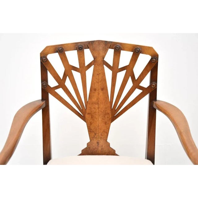 Art Deco Walnut Armhairs, 1920, Set of 2 For Sale - Image 6 of 9