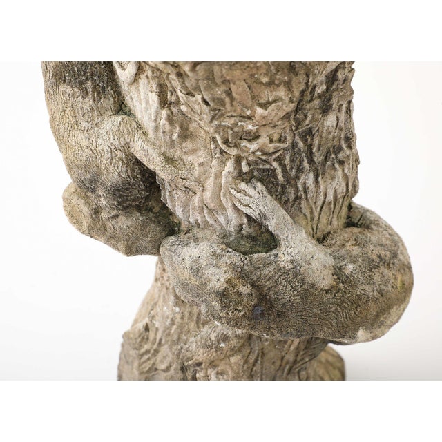 Sculpture Materials Composite Stone Faux Bois Birdbath With Squirrels Garden Ornament, English 20th C. For Sale - Image 7 of 13