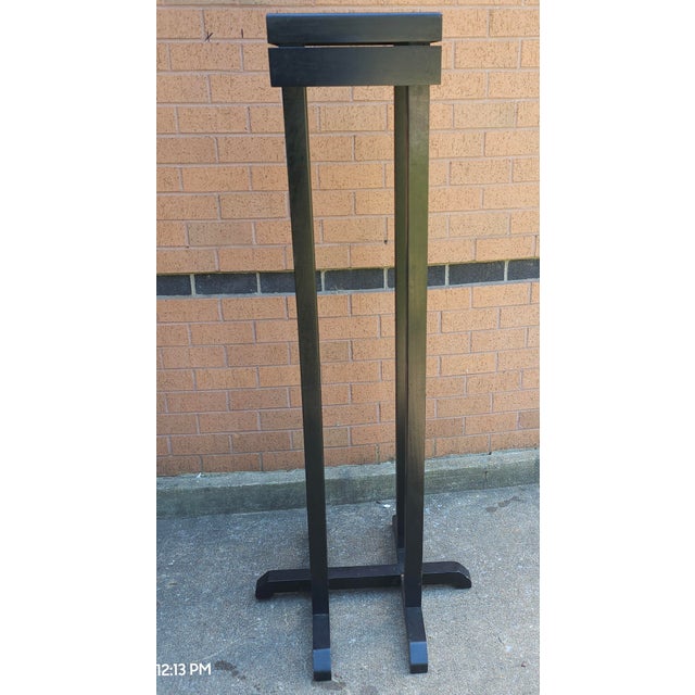 Late 20th Century Late 20th Century Arts and Crafts 58" Giant Oak Quadpod Pedestal Plant Stand For Sale - Image 5 of 10
