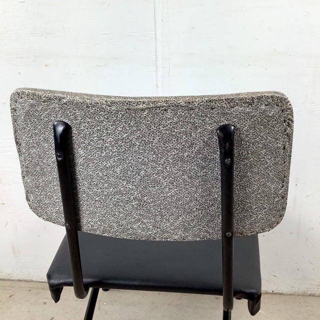 Metal Mid-Century Modern Slipper Chair, Black Tubular Steel Frame For Sale - Image 7 of 12