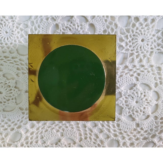 A Pottery Barn wooden box with a lid made of gold leaf. It measures 4" x 4" x 3h". This would look lovely styled on a book...