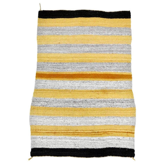 Gold Handwoven Regional Navajo Throw Rug, Circa 1950 For Sale - Image 8 of 8