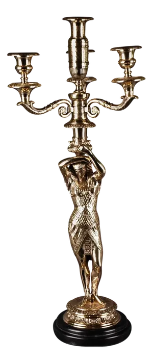 Empire Style Bronze Casted Figure-Formed Candelabra