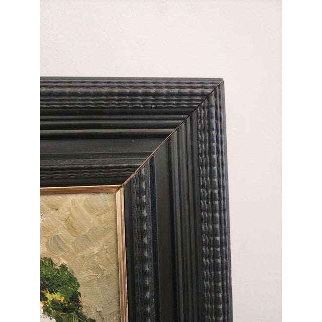 Vintage Floral Oil Painting in Black Wooden Frame – Textured Daisy Artwork, Still Life Wall Art, 20.5x24”, Cottagecore Home Decor For Sale - Image 4 of 11