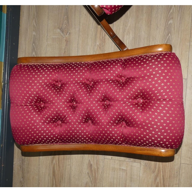 Brown Set of Vintage Lounge Rocking Chair and Ottoman, 1970s For Sale - Image 8 of 10